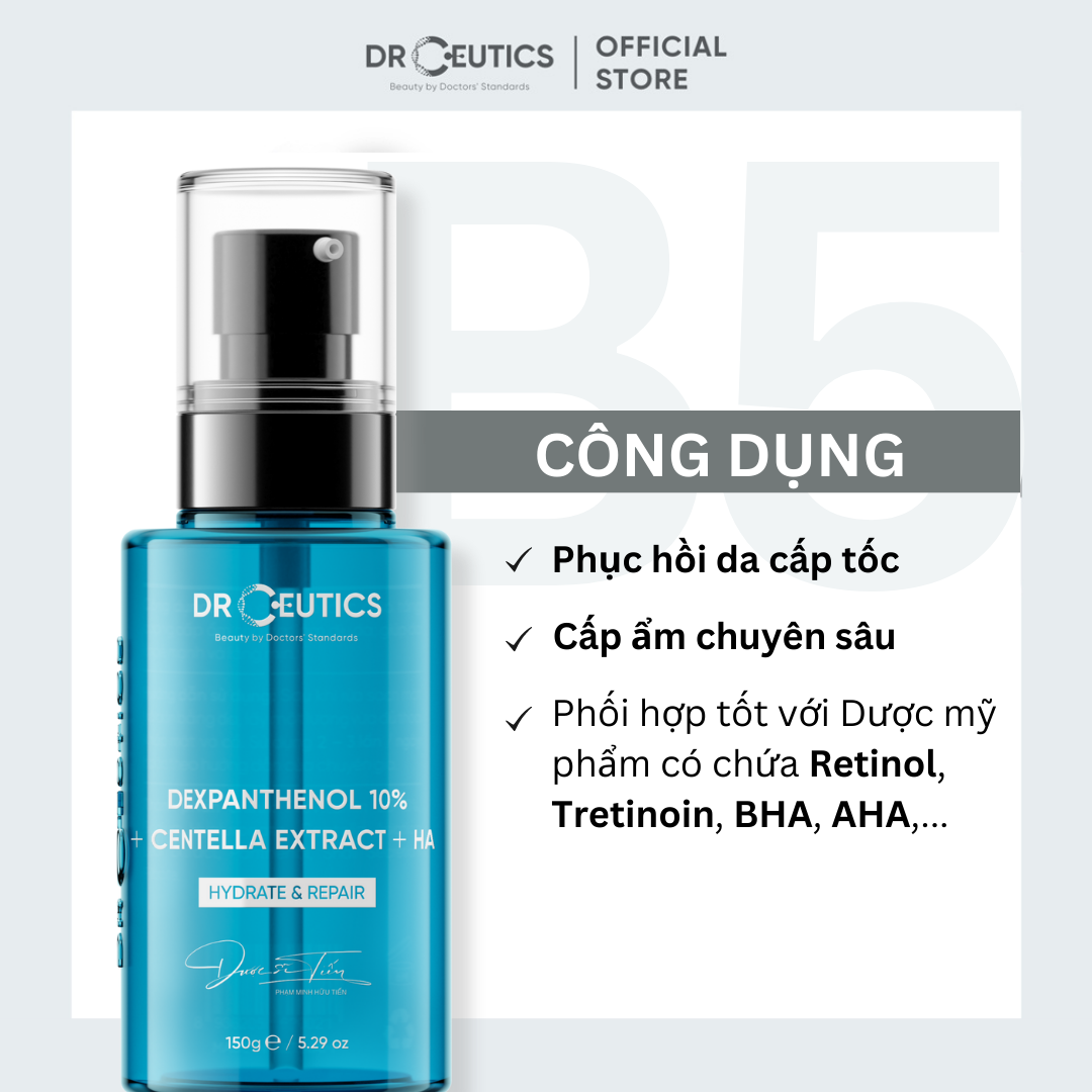 DRCEUTICS Tinh Chất B5 Cấp Ẩm Và Phục Hồi Da Dexpanthenol 10% + Centella Extract + HA - LIMITED VERSION