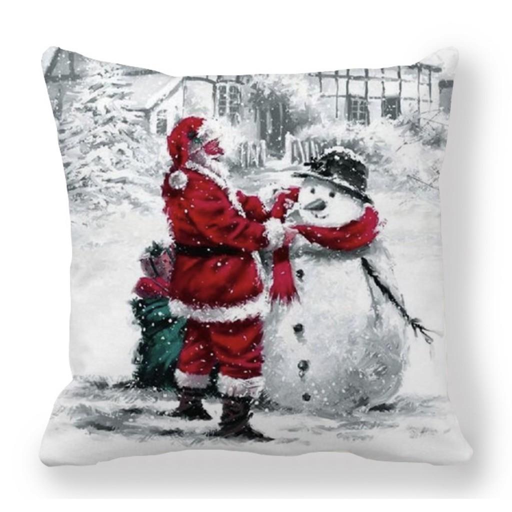 Gối Tựa Lưng Sofa VẢI COTTON HỌA TIẾT NOEL SBK132