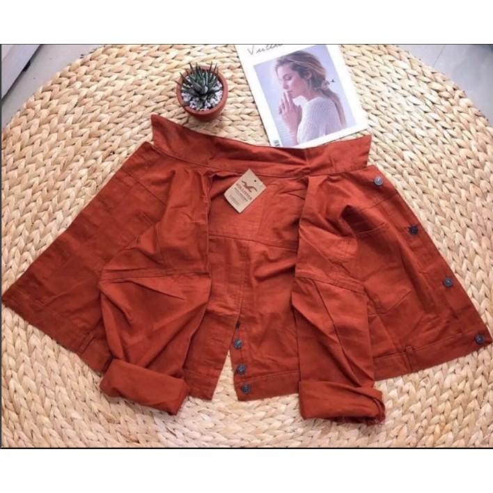 Áo khoác kaki nữ nút lưng