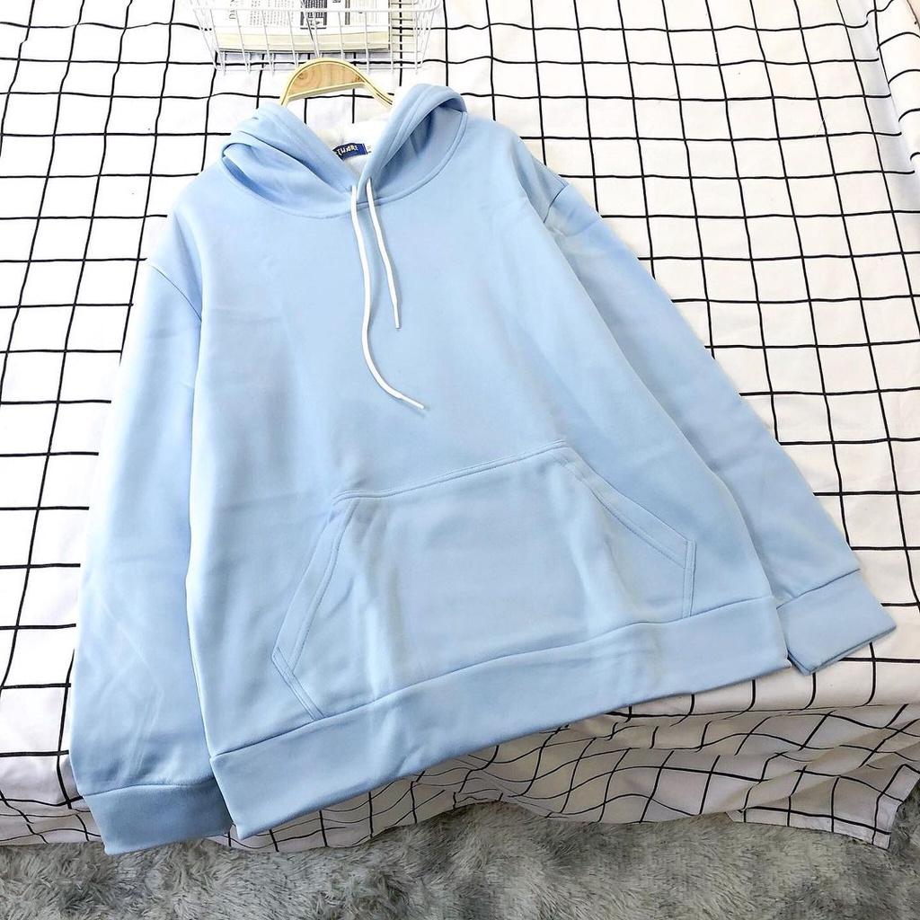 Áo Hoodie trơn MEANSTORE nỉ lót bông có mũ oversize unisex nam nữ form rộng phong cách Hàn Quốc - Basic Nỉ