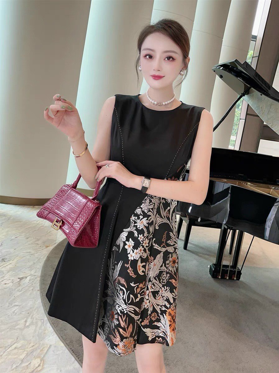 ĐẦM XÒE LỤA PHỐI GẤM CAO CẤP