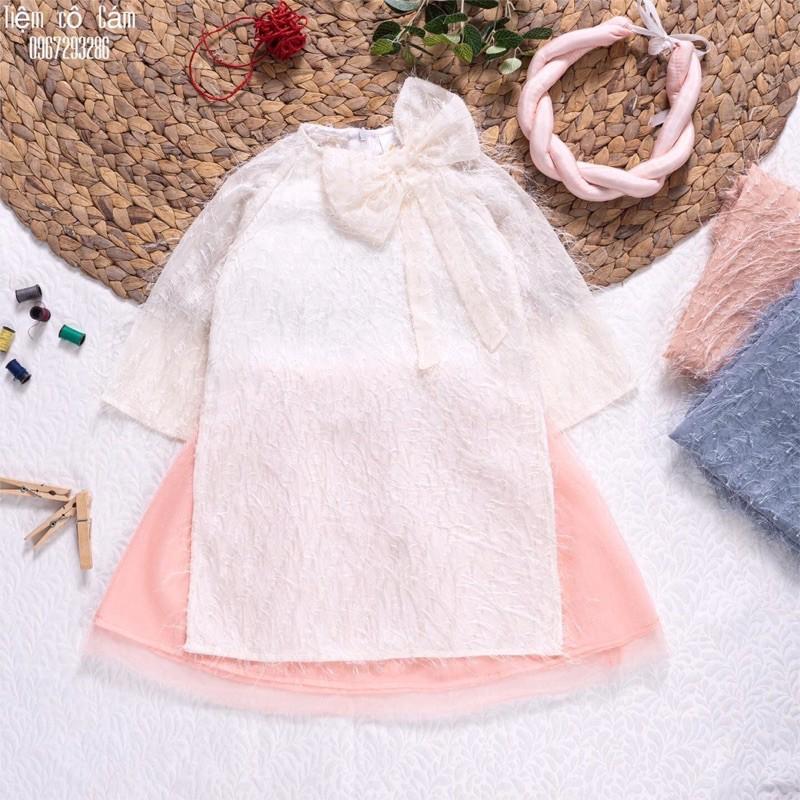 Áo dài tiểu thư thắt nơ cho bé siu xinh