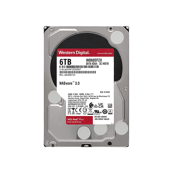 Ổ cứng HDD WD Red Plus 6TB 3.5 inch SATA III - WD60EFZX - Hàng Chính Hãng