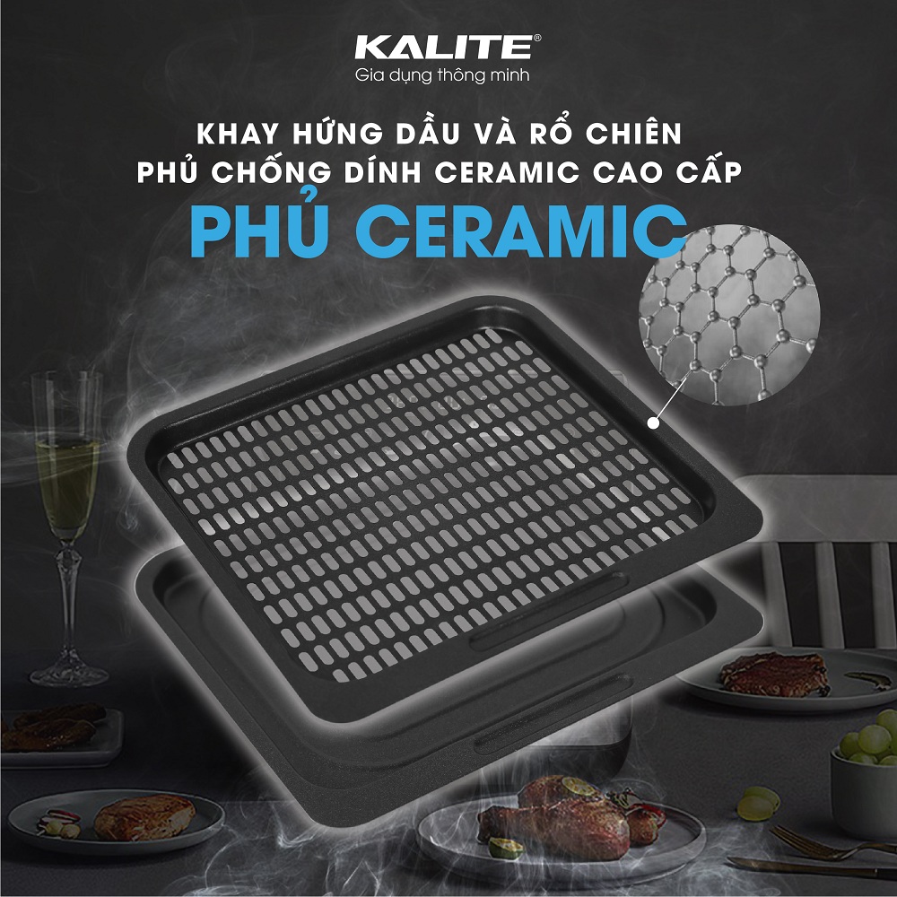 Nồi chiên không dầu Kalite KL 1200, công suất 1800W, dung tích 12L, bảng điều khiển cảm ứng và cơ, hàng chính hãng