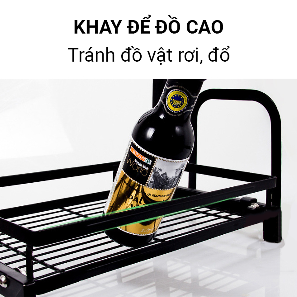 [CHÍNH HÃNG - LOẠI TỐT] Kệ gia vị chữ E 3 tầng cao cấp DODODIOS bằng thép carbon chống gỉ, chống xước, kệ đựng chai lọ gia vị đa năng, kệ để đồ nhà bếp gọn gàng, sang trọng