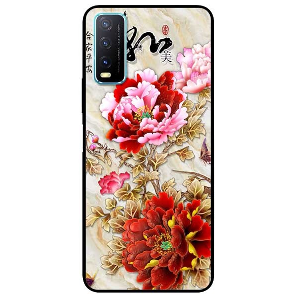 Ốp lưng dành cho Vivo Y20 - Y20s - Y12s mẫu Mẫu Đơn Đỏ Hồng