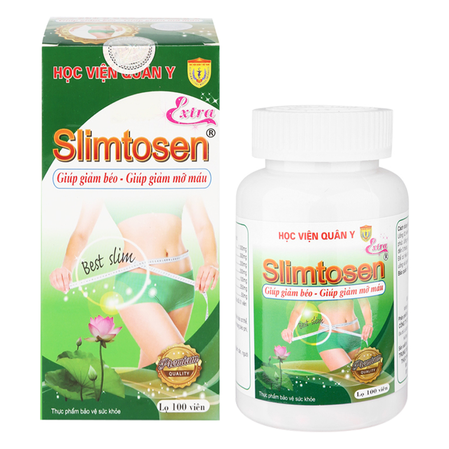 Bộ 2 Hộp Thực Phẩm Chức Năng Viên Uống hỗ trợ Giảm Cân Slimtosen Extra Học Viện Quân Y