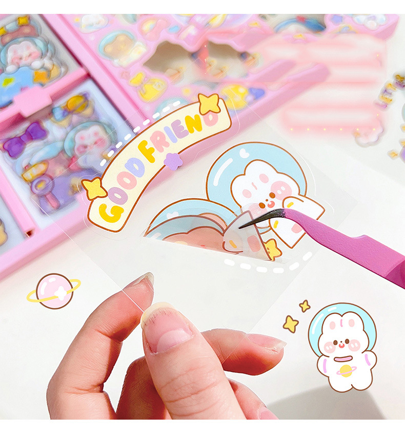 Hộp 100 Tấm Sticker Cute Cắt Sẵn Decor Sổ Vở, Miếng Dán Trang Trí Tập, Vở, Bình Nước Họa Tiết Dễ Thương