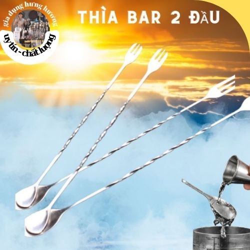 Thìa pha chế, bar inox 2 đầu