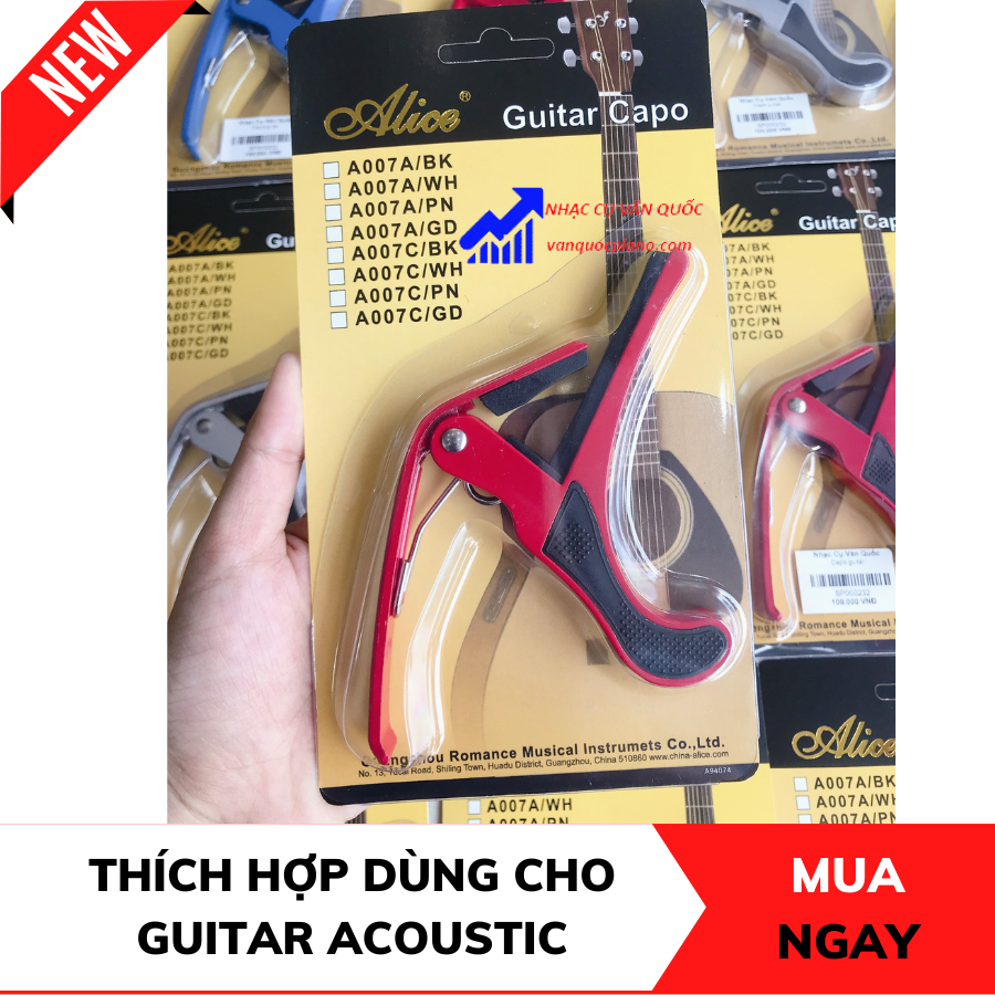 Capo Guitar Dùng Cho Đàn Classic Acoustic Capo Alice 007 Chất Liệu Kim Loại