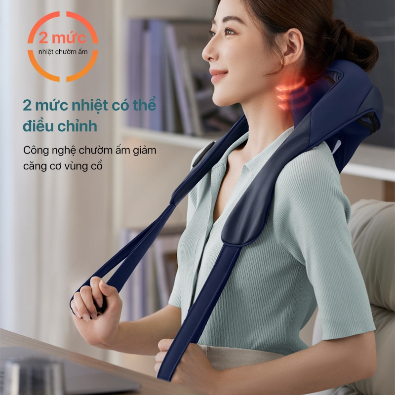 Máy Massage Cổ Vai Gáy PHILIPS PPM3522 - mô phỏng massage như các đầu ngón tay, 6 điểm tiếp xúc ôm sát vùng vai cổ - Hàng chính hãng