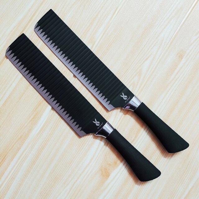 Dao thái ,chống dính lượn sóng màu đen