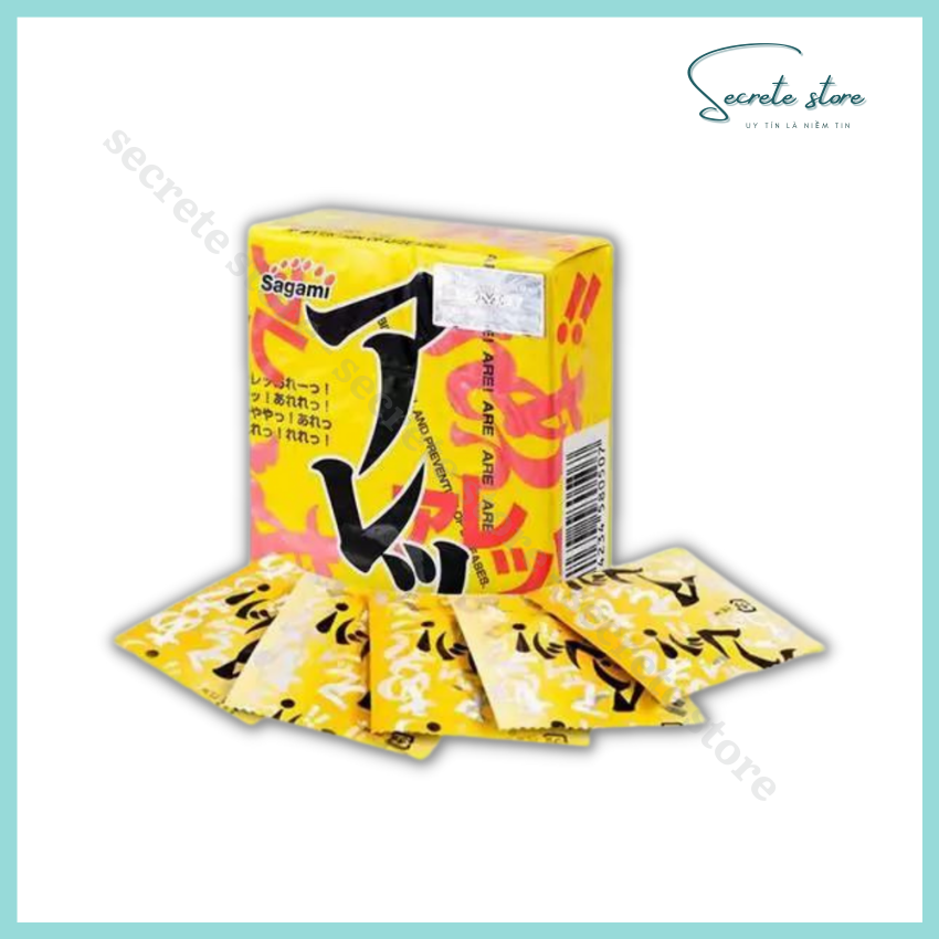 Bao cao su Sagami Are Are - thương hiệu Nhật Bản siêu mỏng, có gai, màu xanh lá - hộp 5 cái