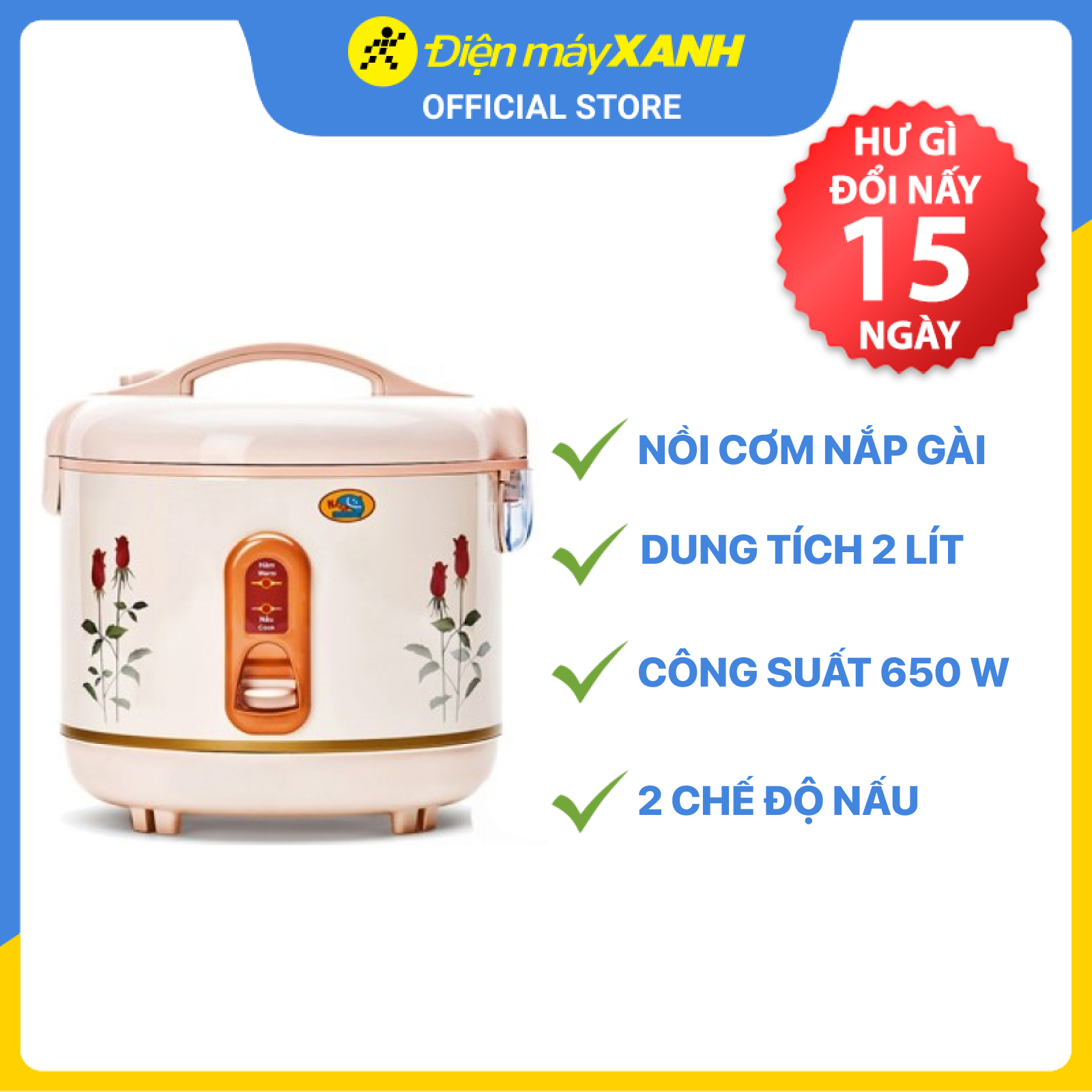 Nồi Cơm Điện HappyCook HC-200 (2L) - Hàng chính hãng