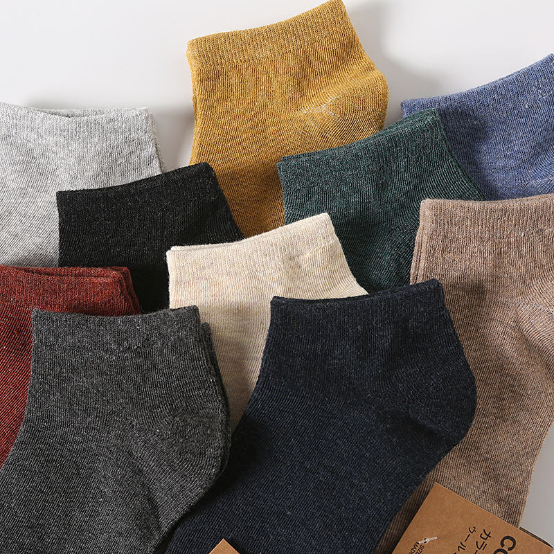 Combo 10 Đôi Tất Nam Cổ Ngắn, Tất Nữ Cổ Ngắn, Nhiều Màu Sắc, Chất Liệu Cotton, Hàng Nhập Khẩu