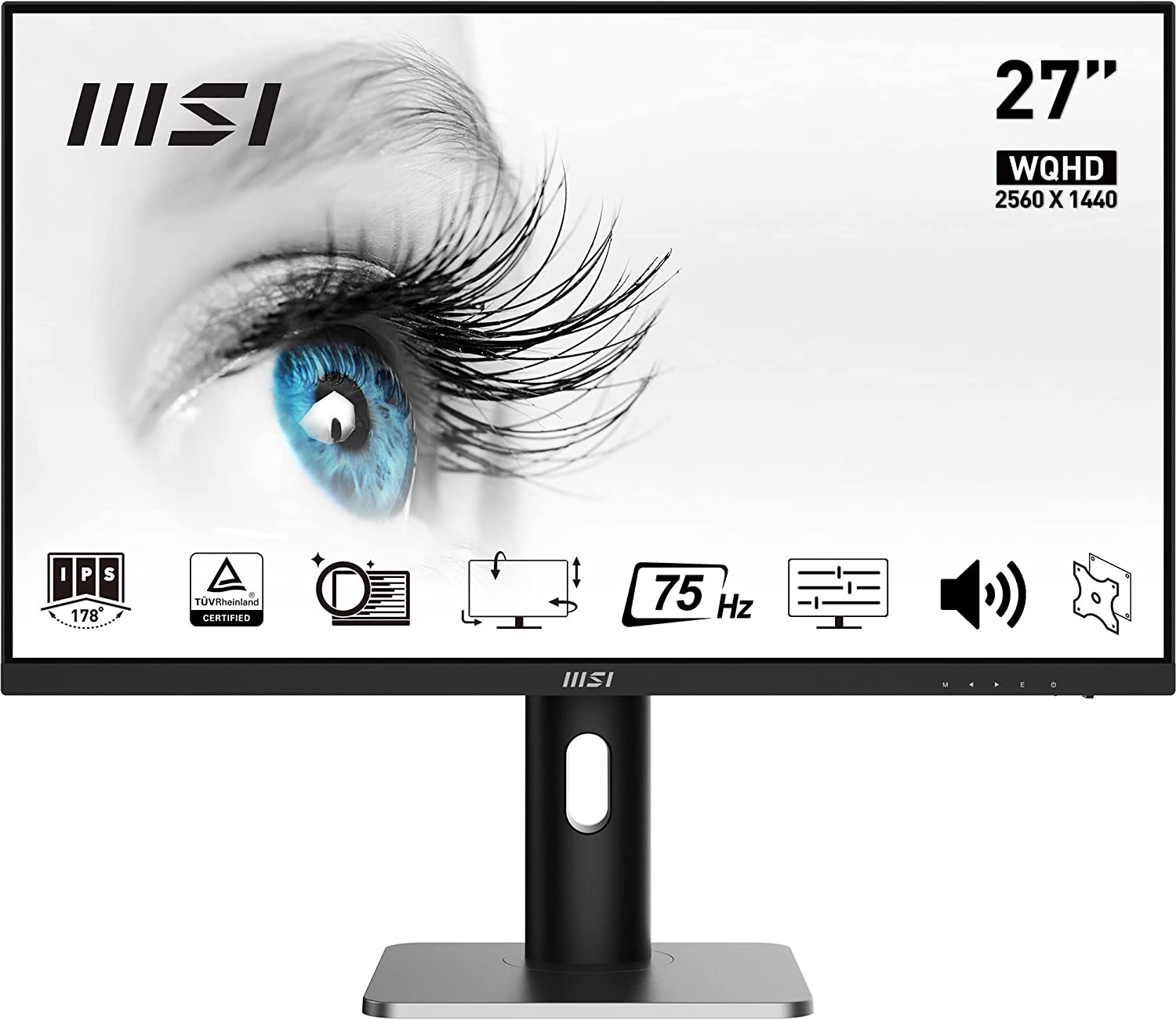 Màn hình MSI Pro MP273QP [ĐEN] 27inch (27&quot; FHD IPS, HDMI+DisplayPort) - Hàng chính hãng DGW phân phối