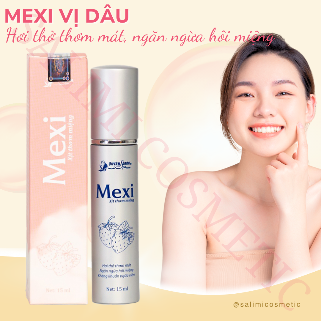 Xịt Thơm Miệng MEXI 15ml Quyên Lara, Giúp Hơi Thở Thơm Mát, Hết Hôi Miệng, Giảm Tình Trạng Viêm Lợi, Viêm Chân Răng
