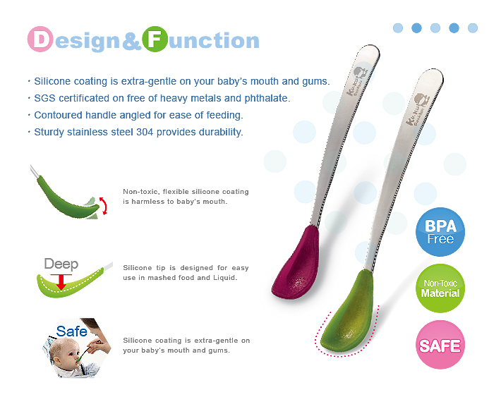 MUỖNG ĂN DẶM CHO BÉ KÈM HỘP ĐỰNG KUKU - KU5466A ( MÀU HỒNG )
