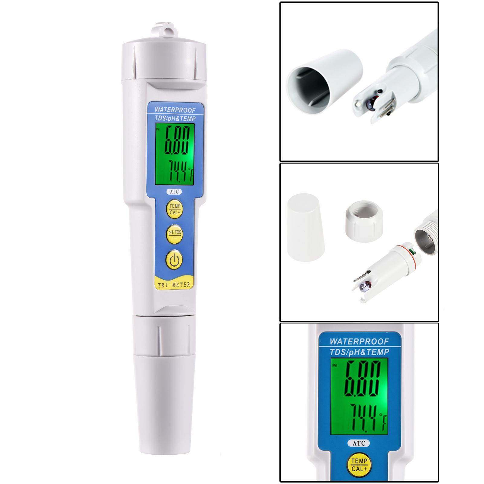 Mini Professional 3 in 1 Water Quality Tester Multi-parameter Water Quality Monitor pH & TDS Meter Acidometer Water Quality Analysis Device