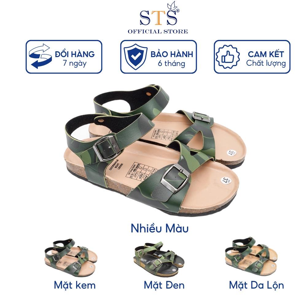 Dép Đế Trấu Da Pu Cao Cấp Mẫu Camo Rằn Ri Quai ngang Chống nước dễ vệ sinh, hàng cao cấp xuất khẩu mã CM23