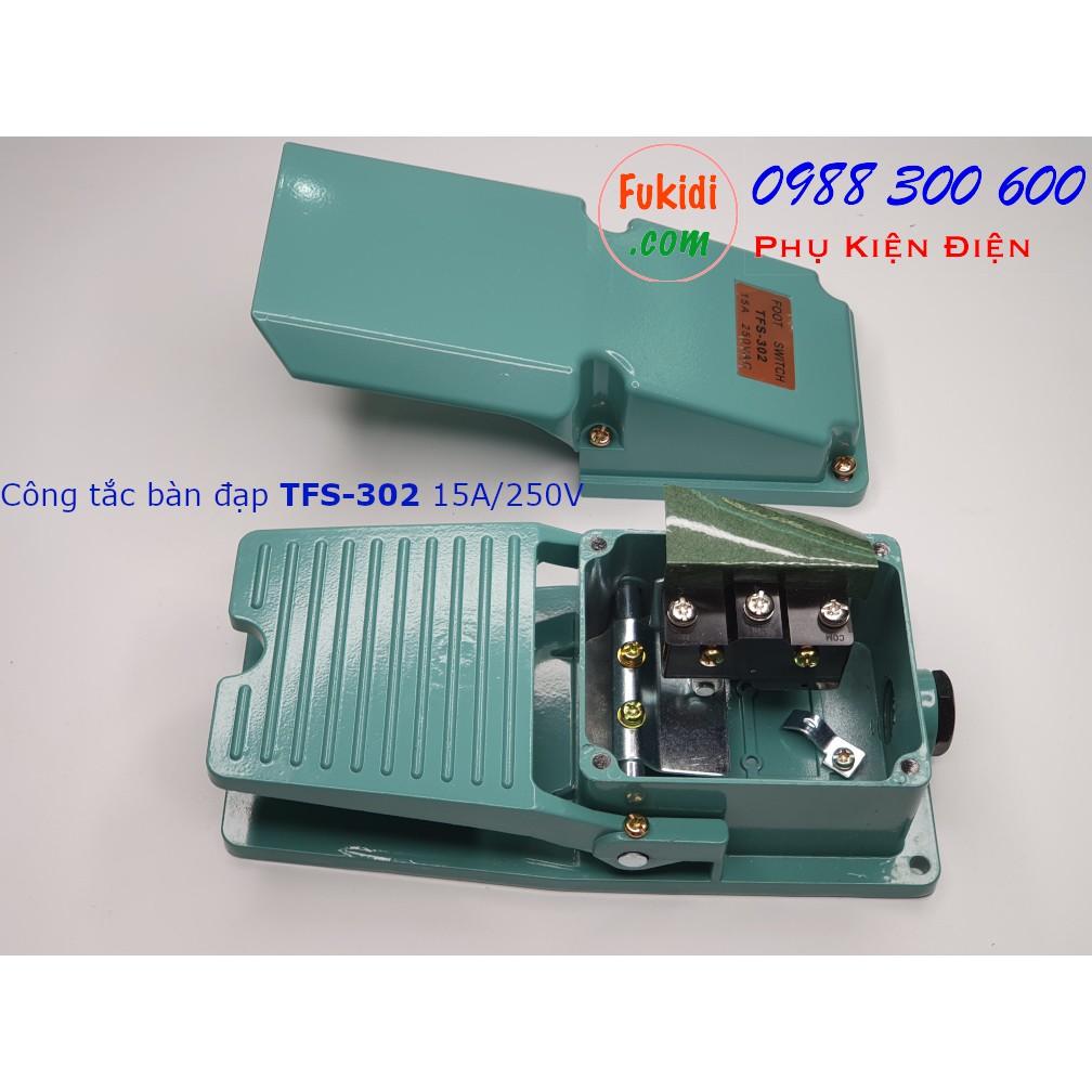 Công tắc bàn đạp, cóc đạp điện TFS-302 15A/250V, ba chân ra, hai tiếp điểm NO và NC