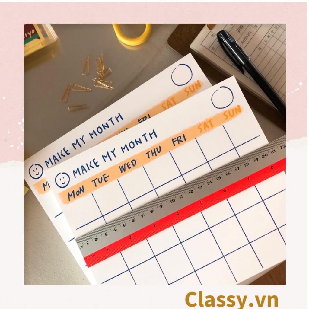 DAILY PLANNNER  Classy lên kế hoạch trong tuần, hàng ngày lên lịch trình, ghi chú ngày lễ quan trọng PK1327