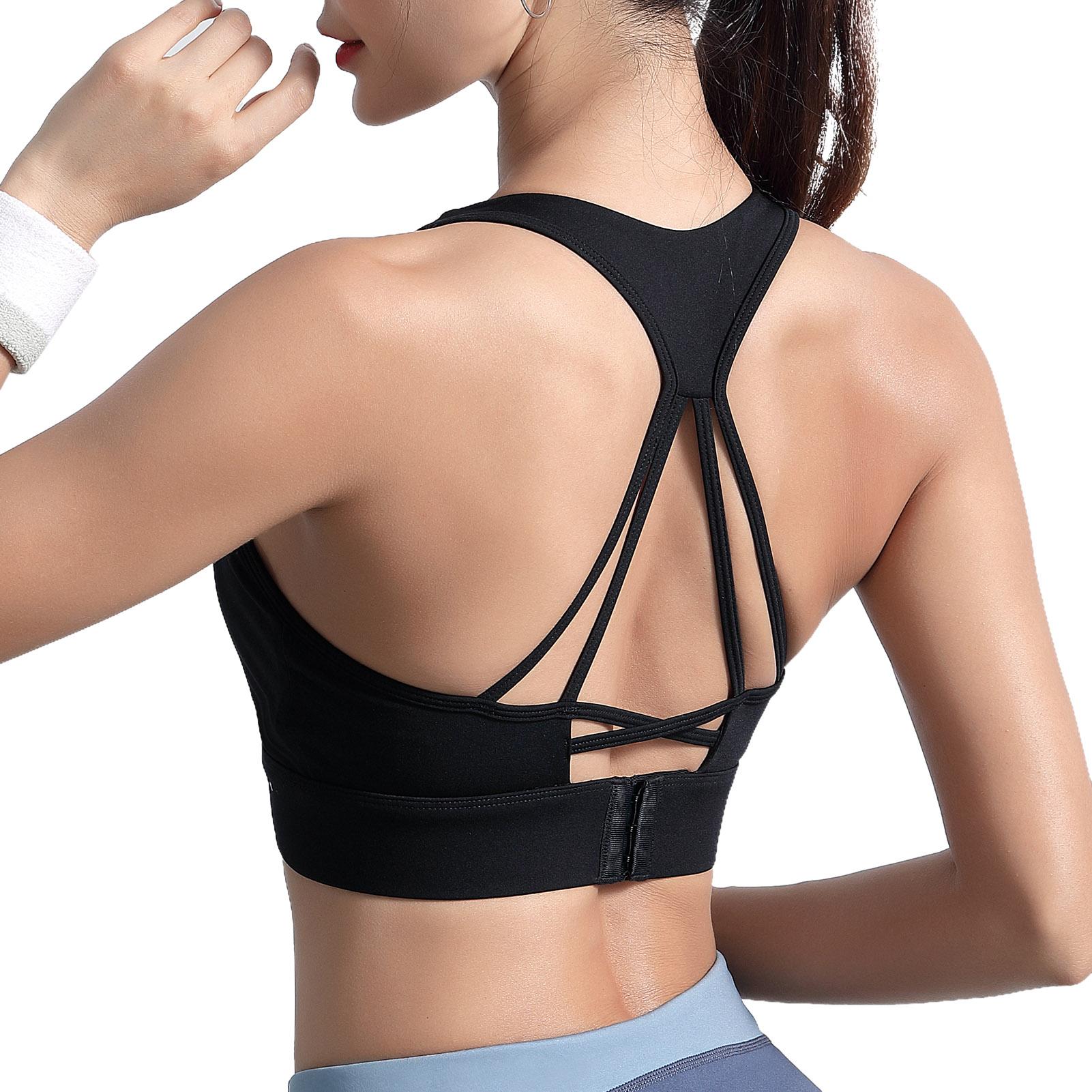 Áo lót thể thao có lưng racer, dây đai và miếng đệm có thể tháo rời phù hợp với yoga, chạy, tennis, v.v. Dùng được cho các môn thể thao.