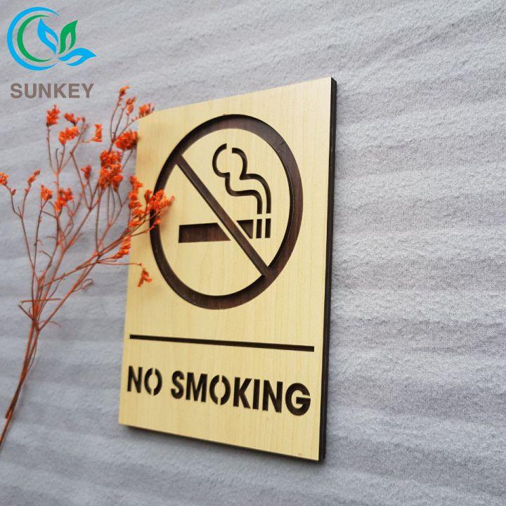 Bảng Gỗ Treo Cửa Chữ No Smoking - Kích Thước 14x19 cm - Chất Liệu Gỗ MDF Nhập Khẩu - Trang Trí Tường, Treo Cửa