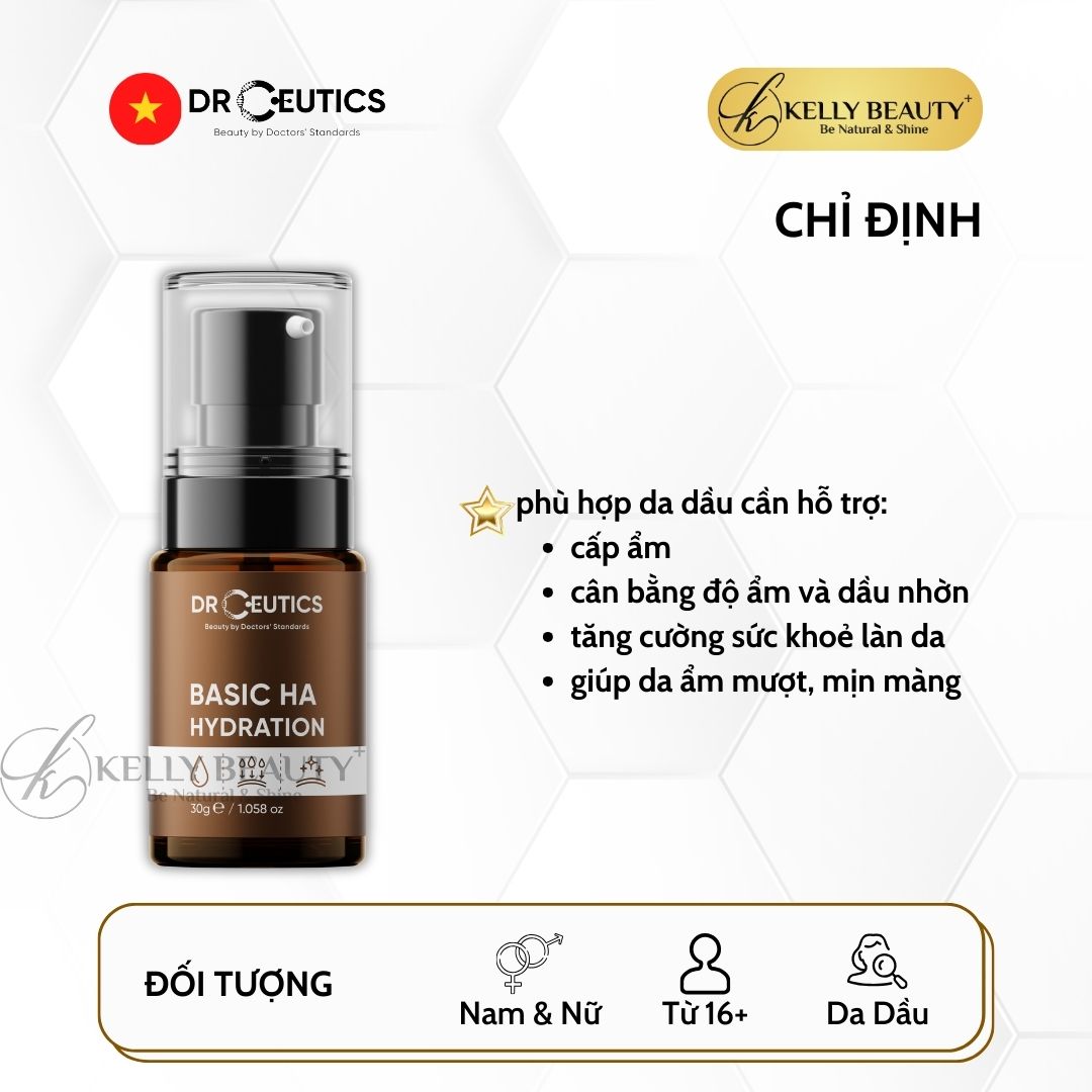 Serum Basic HA Hydration Drceutics - Cấp Ẩm, Nuôi Dưỡng, Mềm Mịn Cho Da Dầu Mụn | Kelly Beauty