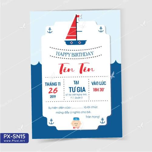 Thiệp thôi nôi – sinh nhật theo yêu cầu Pluxi