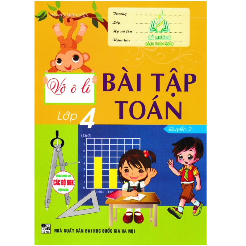 Sách - Combo Vở Ô Li Bài Tập Toán Lớp 4 - Quyển 1 + 2 (Dùng Chung Cho Các Bộ SGK Hiện Hành)