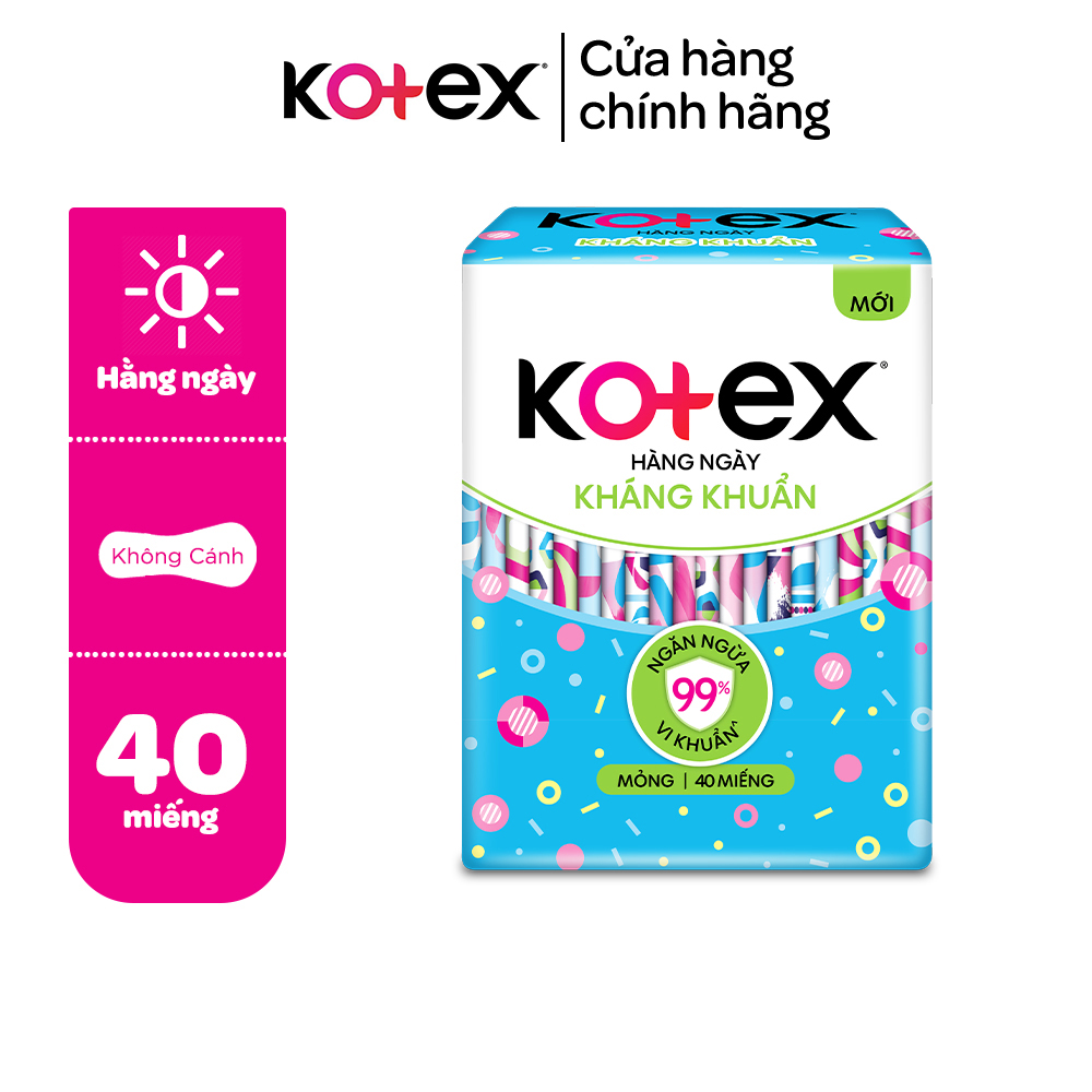 Băng vệ sinh Kotex hằng ngày kháng khuẩn 40 miếng