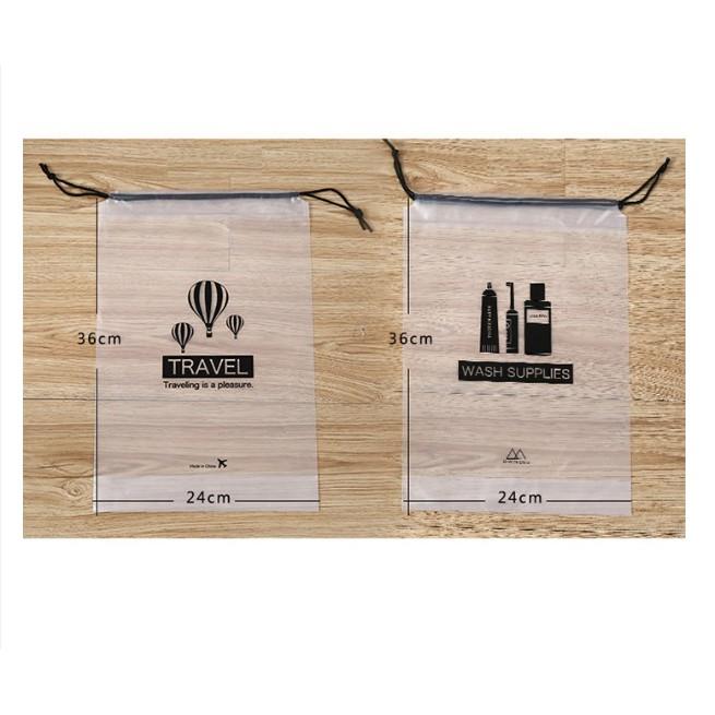 PVN26246 Set 5 túi dây rút đựng giày dép và đồ trang điểm trong suốt T2