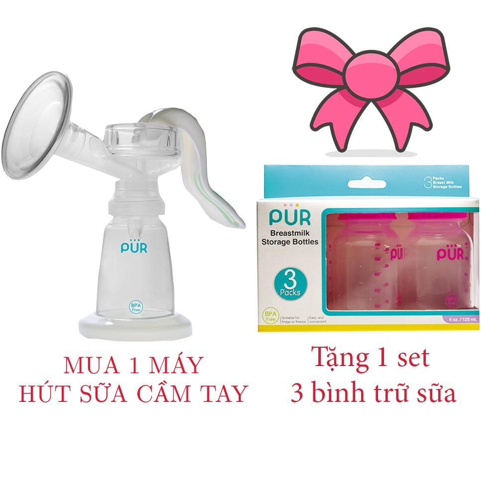 Dụng cụ hút sữa cầm tay Pur + Quà tặng set 3 bình trữ sữa