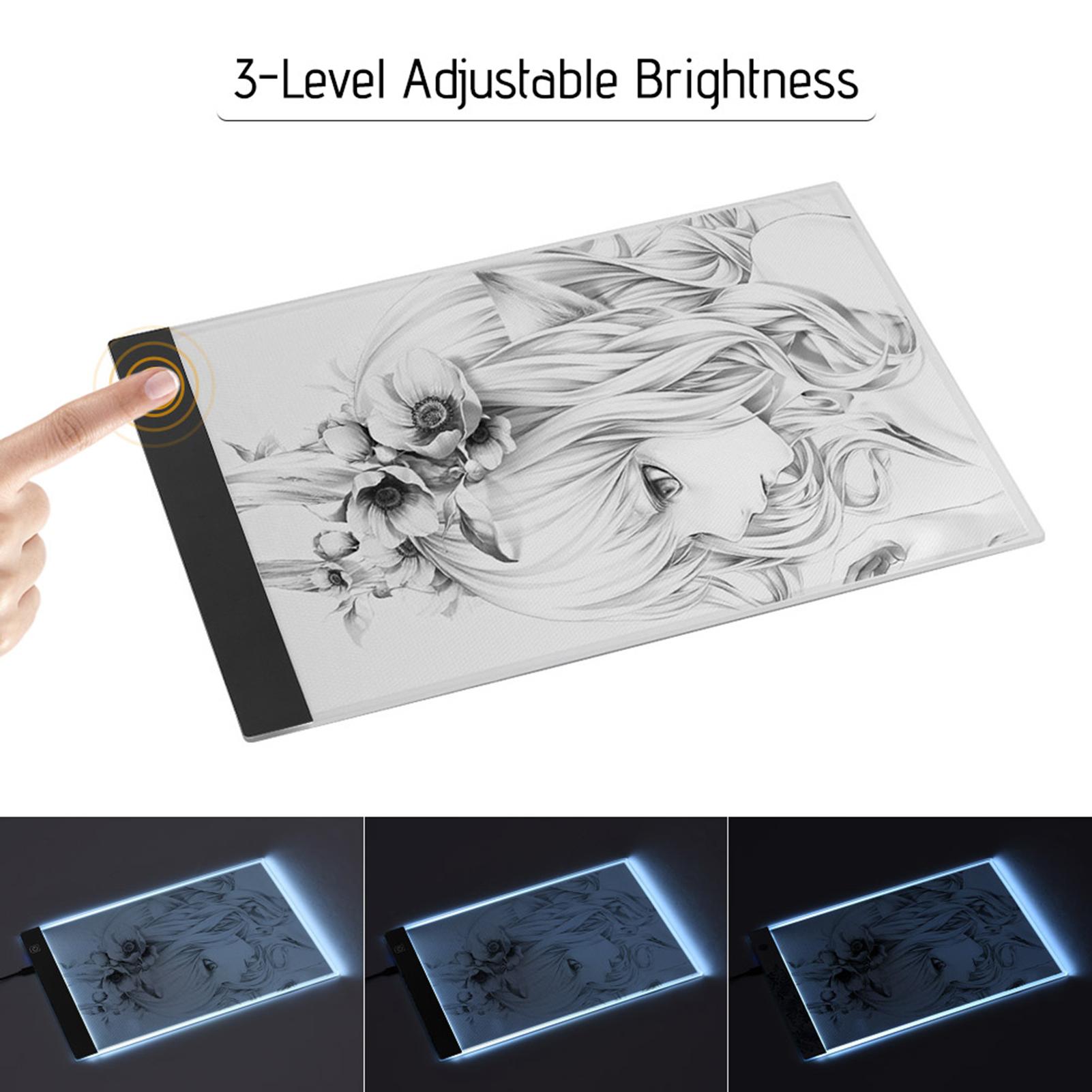 Hộp đèn LED A4 Siêu mỏng 3,5 mm 3 cấp độ sáng có thể điều chỉnh với cáp nguồn USB