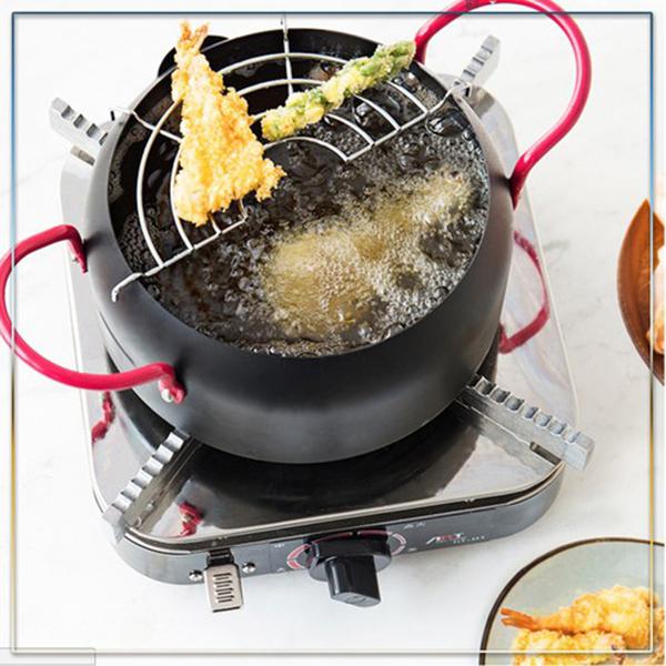 Nồi Chiên Kèm Khay Hứng Ráo Dầu Đa Năng Cao Cấp Thích Hợp Moị Loại Bếp - Size 18Cm - Hàng Chất Lượng