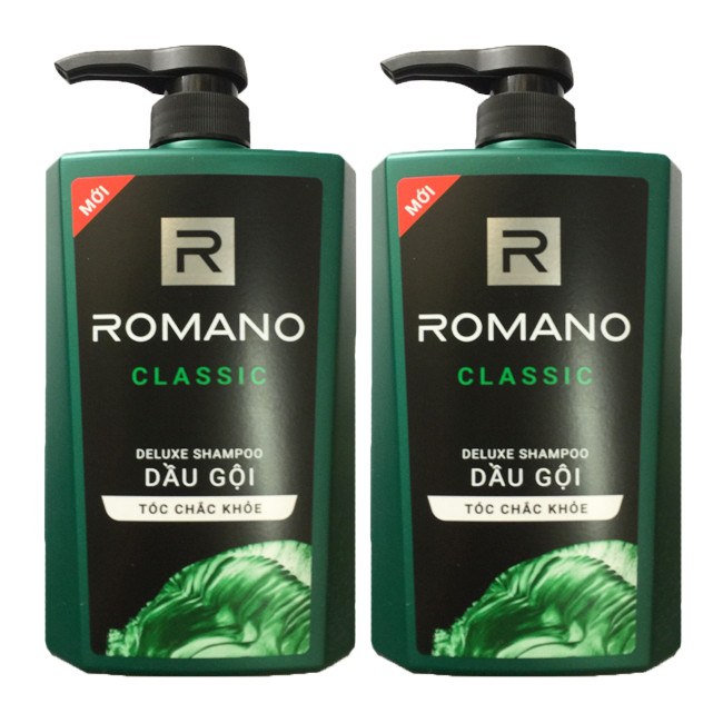 Bộ 2 Chai dầu Gội Romano Classic 650ml*2 +Tặng 5 gói dầu gội