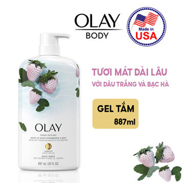 Sữa Tắm Olay Dưỡng Ẩm Ngăn Ngừa Lão Hóa Fresh Outlast  887ml - USA 