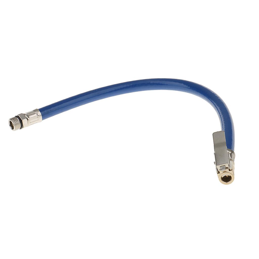 Car Vehicles Tyre Air Pump Inflator 1/4" Rubber Air Pipe Hose Valve - Blue