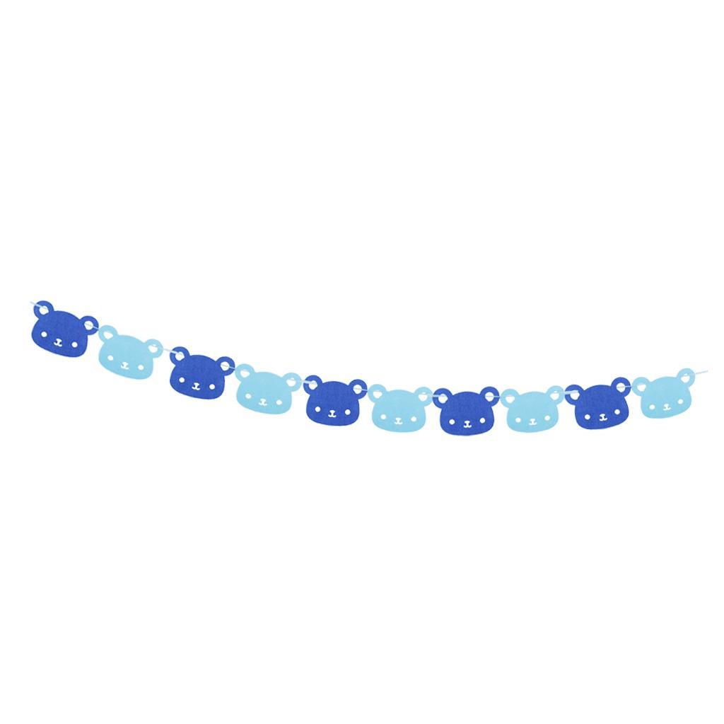 4x Cute Felt Bear String Hanging Bunting Banner Flag Kindergarten Wall Decor