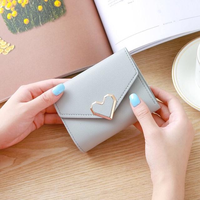 Ví bóp nữ mini cầm tay khoá trái tim