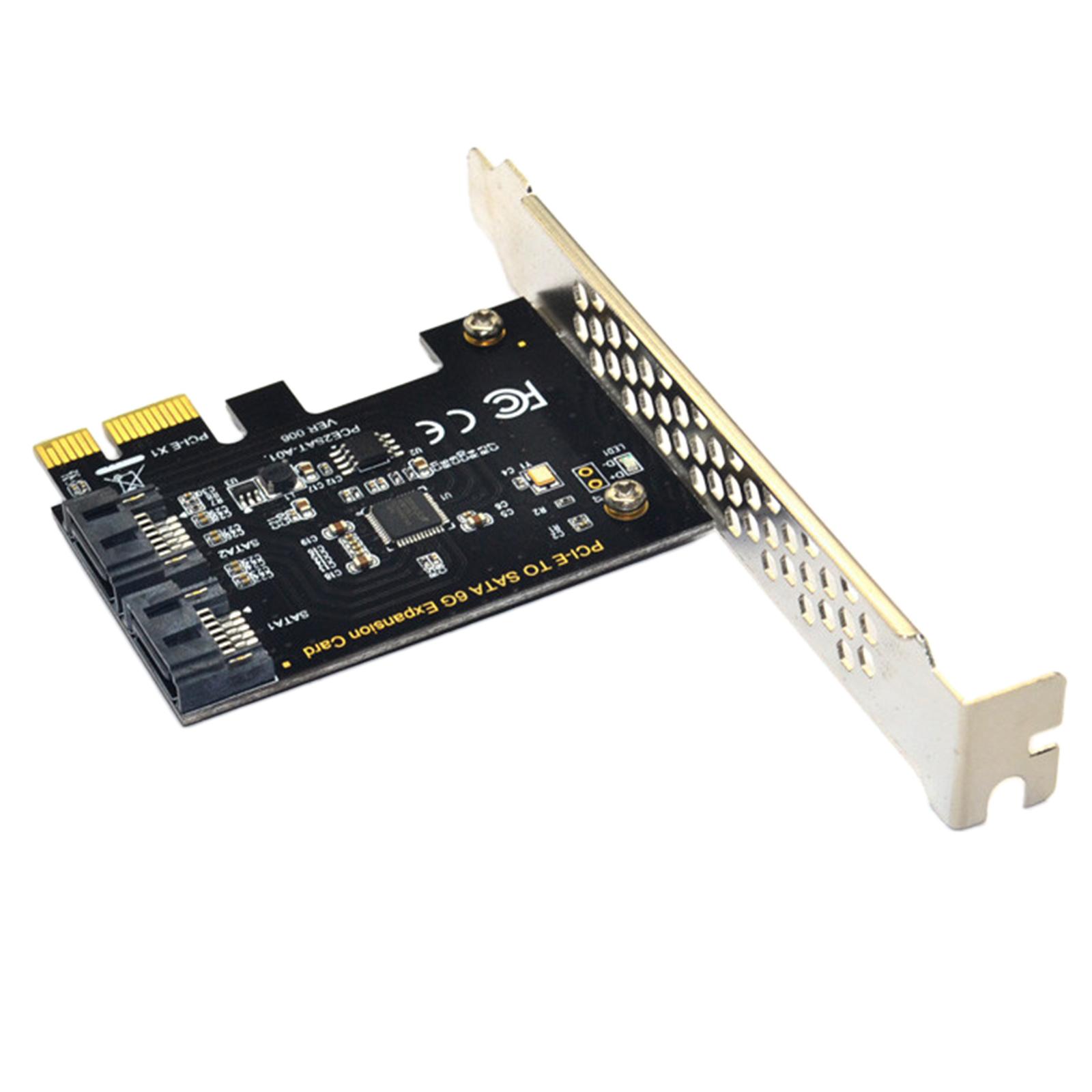 PCI-E Adapter to SATA3.0 2 Ports III 6G Expansion Card Plug Play