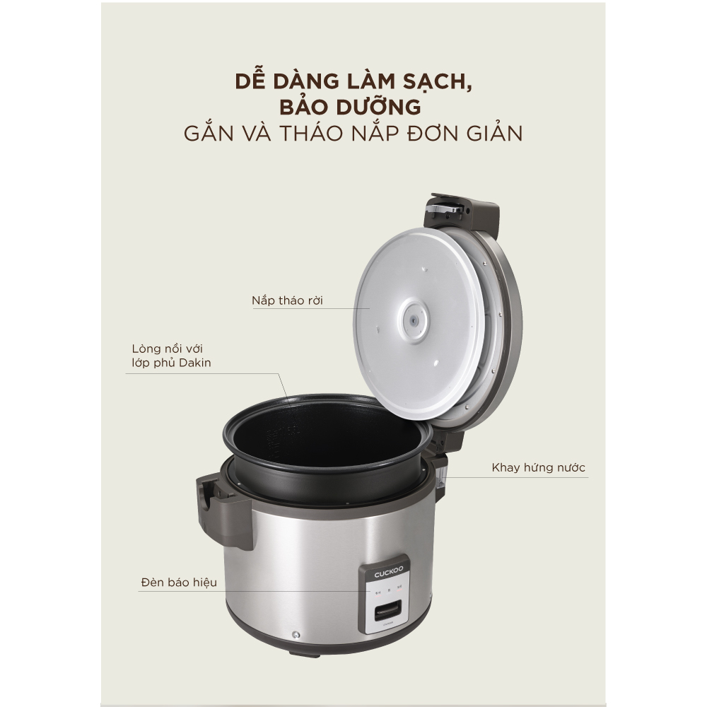 Nồi Cơm Điện Công Nghiệp Cuckoo CR-3555 - 1460W - 6.3L . Hàng Chính Hãng
