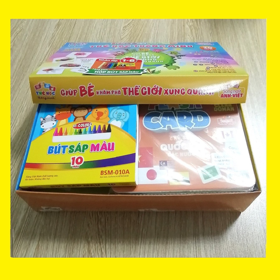 Hộp Flash card Theo phương pháp giáo dục sớm của Glenn Doman – Thẻ học thông minh (song ngữ Anh Việt) 20 chủ đề 315 thẻ