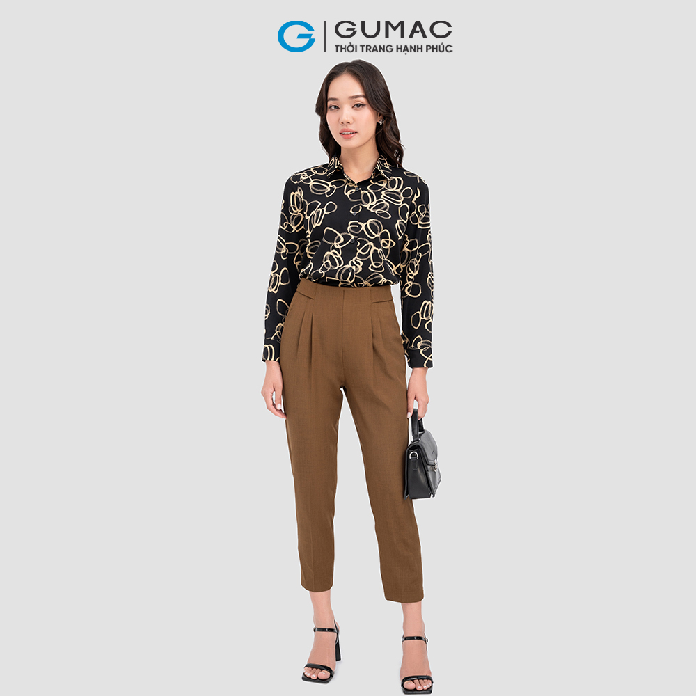 Áo sơ mi GUMAC AC10052 họa tiết thời trang công sở thanh lịch