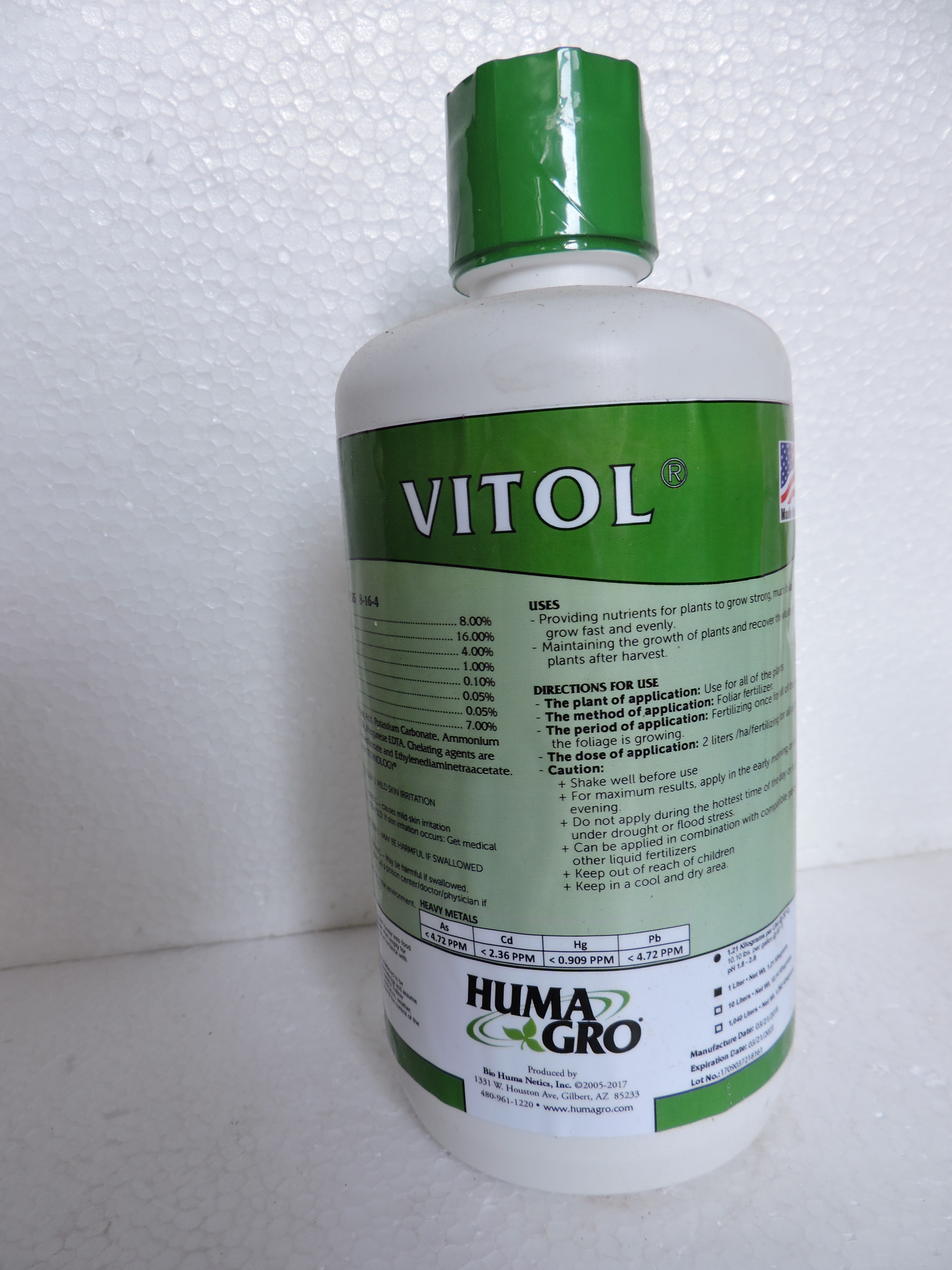 Phân Bón Lá Cao Cấp Sản Xuất theo Công Nghệ MICRO CACBON VITOL BẮC MỸ, TĂNG TRƯỞNG VƯỢT TRỘI, ĐẺ NHÁNH MẠNH