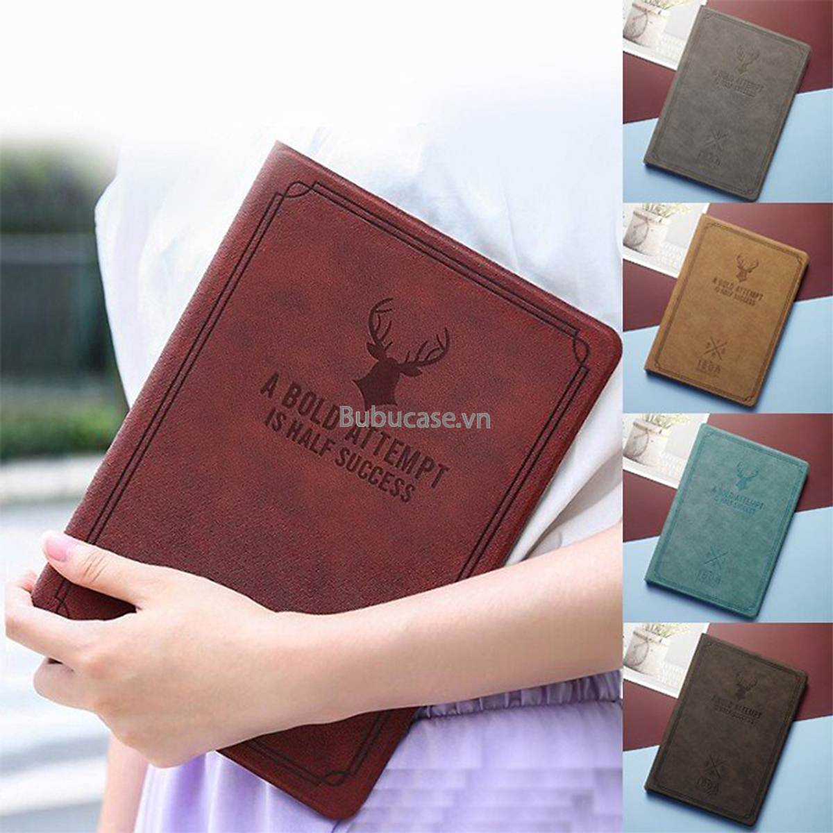 Bao Da Dành Cho Ipad 2-3-4 / Air 1- 2 - 3 -4 / Mini 1- 2- 3 - 4 / New 2017-2018 / Air 3 / 10.5 / 10.9 Họa Tiết Deer - Da Lộn
