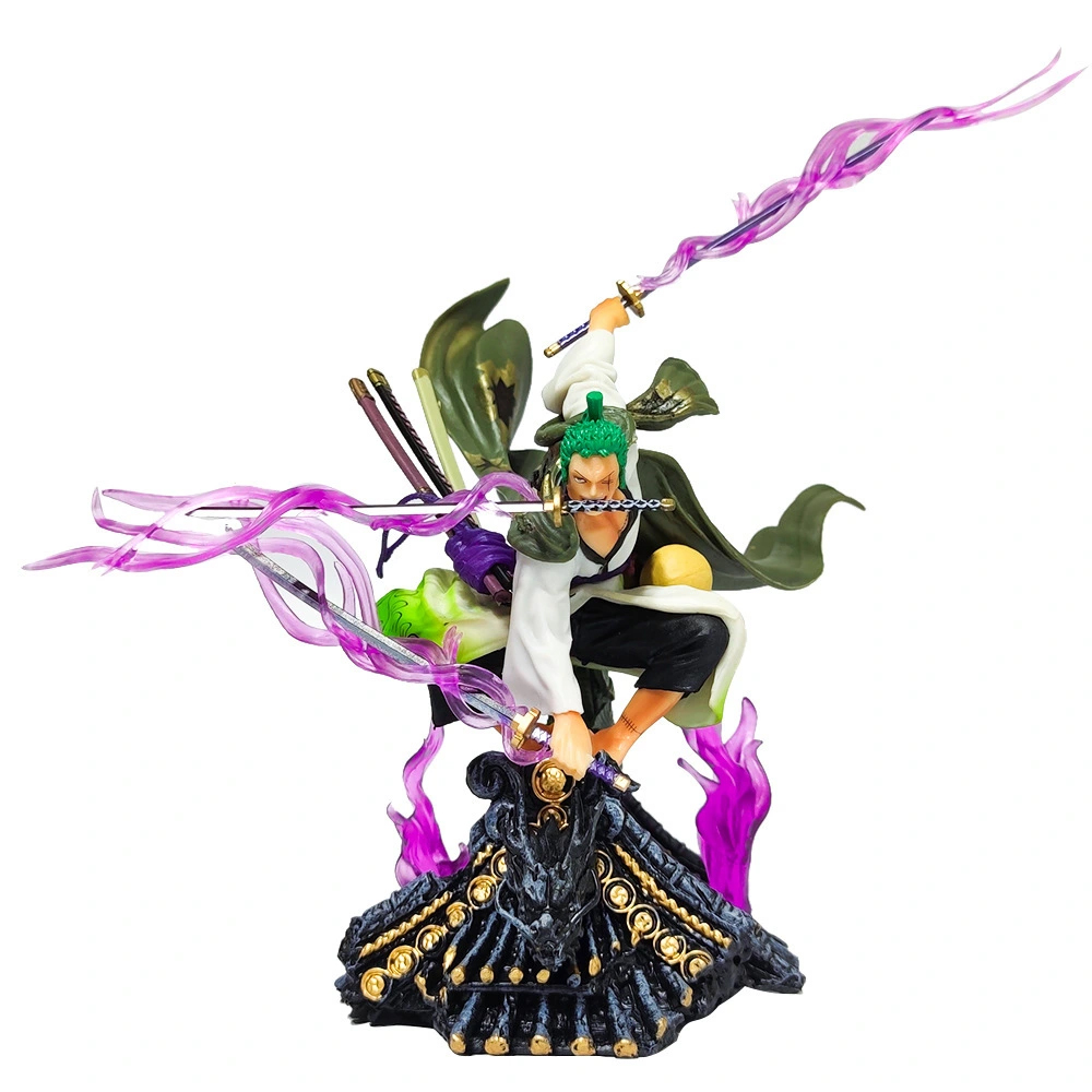 Mô hình One Piece : Mô hình Zoro wano trên mái nhà cao 16cm