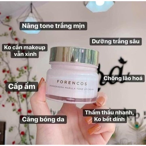 Kem Dưỡng Trắng Da Forencos Wonderwerk Marula Tone Up Cream (Màu Trắng)