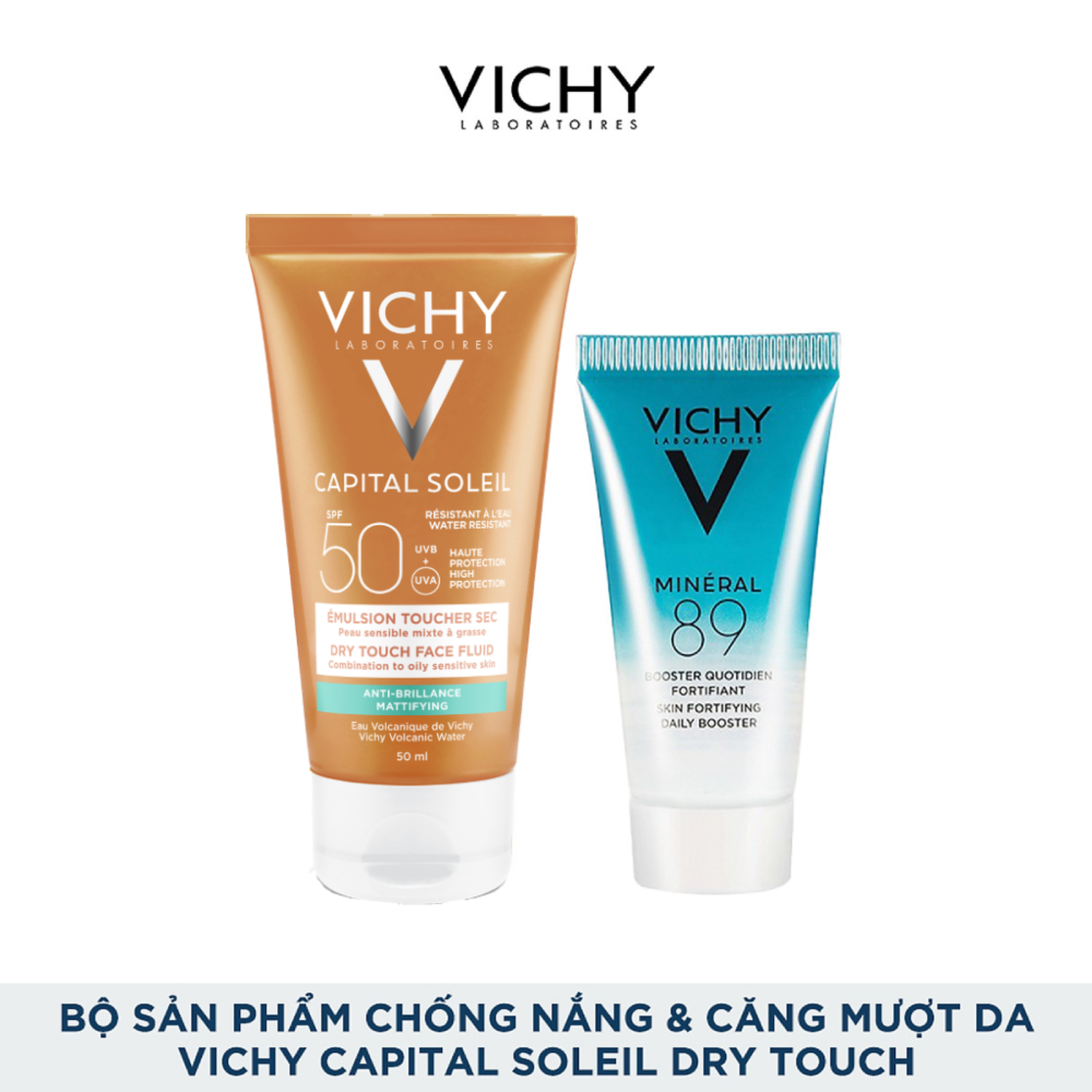 Bộ Sản Phẩm Chống Nắng &amp; Căng Mượt Da VICHY Capital Soleil Dry Touch